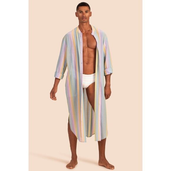 MR TURK by TRINA TURK Reyes Caftan ~ Multi - Color Striped Print Small/Medium - Picture 1 of 16